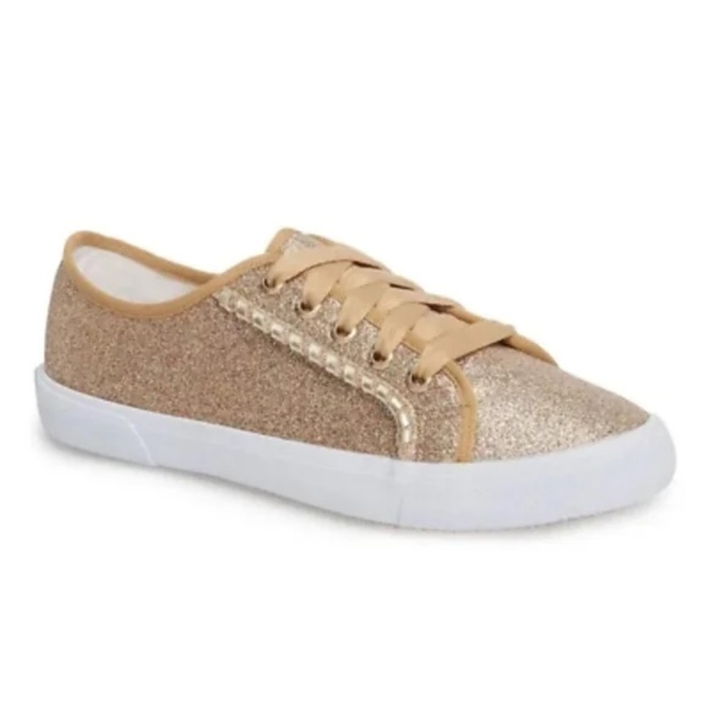 Jack Rogers Carter Gold Glitter Sneakers Sz 8
